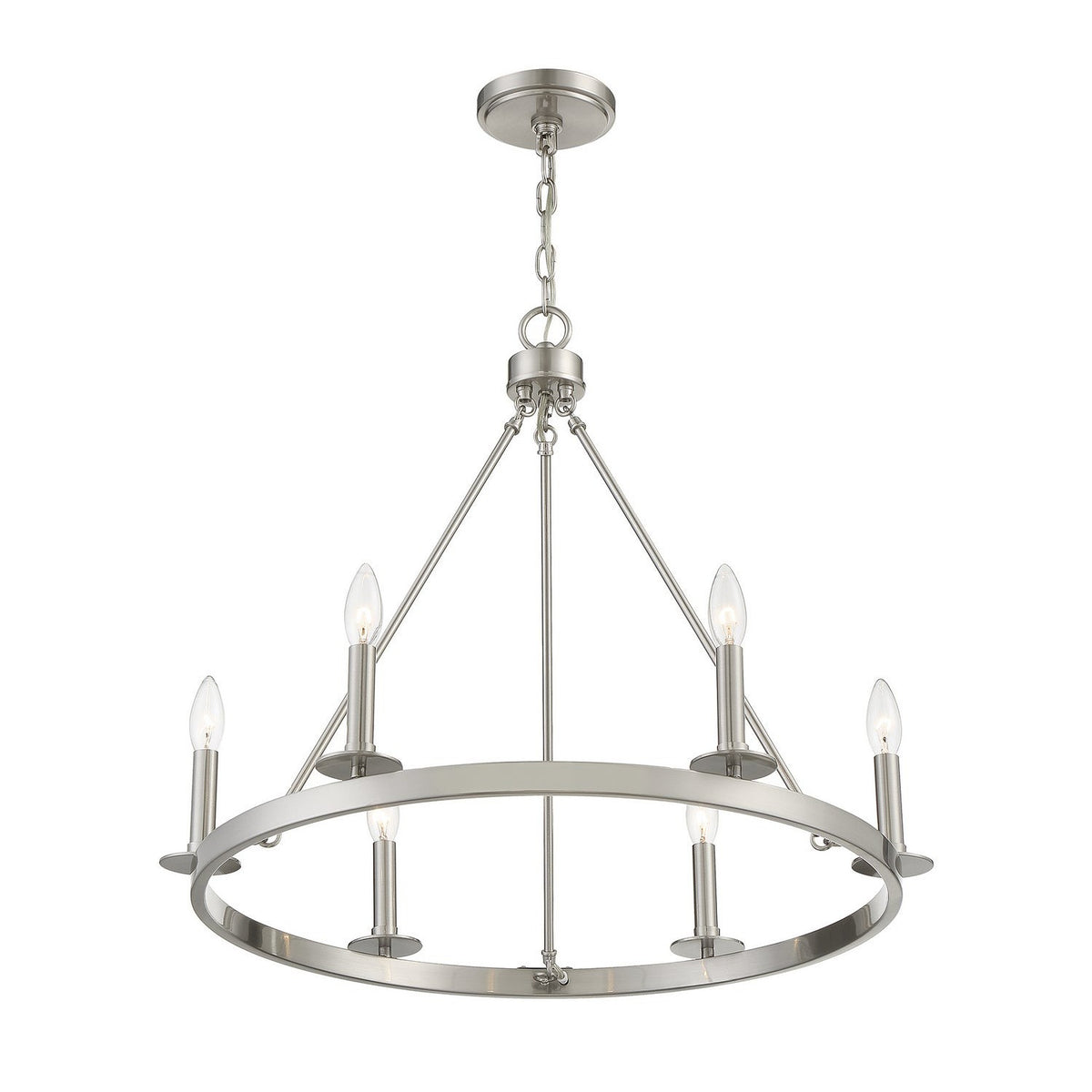 Meridian - M10093BN - Six Light Chandelier - Brushed Nickel