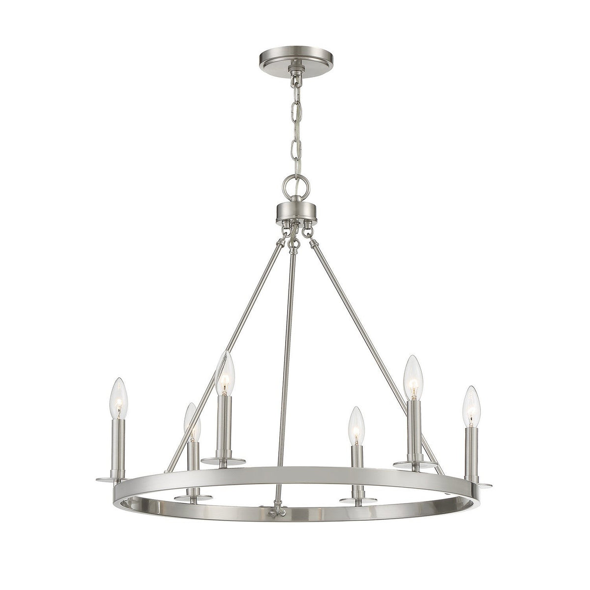 Meridian - M10093BN - Six Light Chandelier - Brushed Nickel