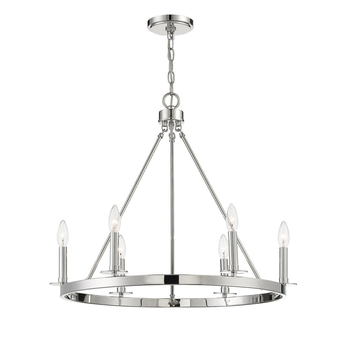 Meridian - M10093PN - Six Light Chandelier - Polished Nickel