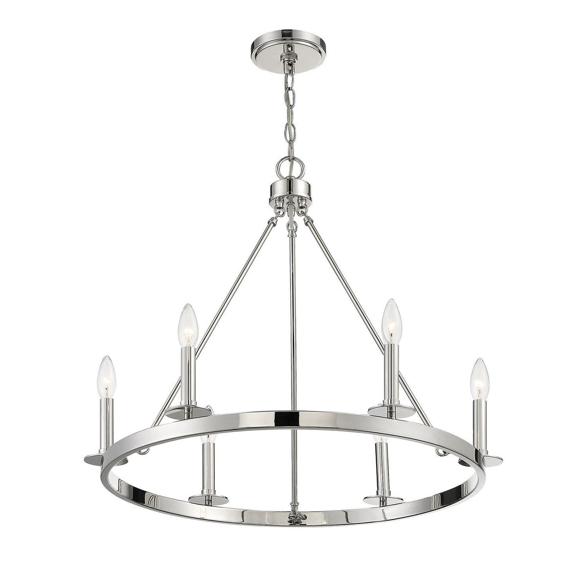 Meridian - M10093PN - Six Light Chandelier - Polished Nickel