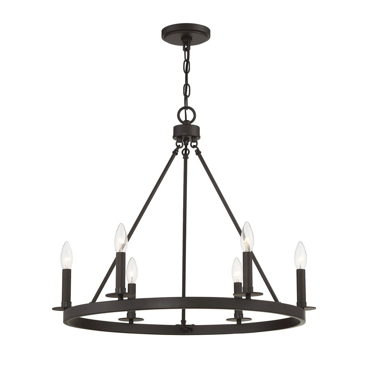 Meridian - M10093ORB - Six Light Chandelier - Oil Rubbed Bronze