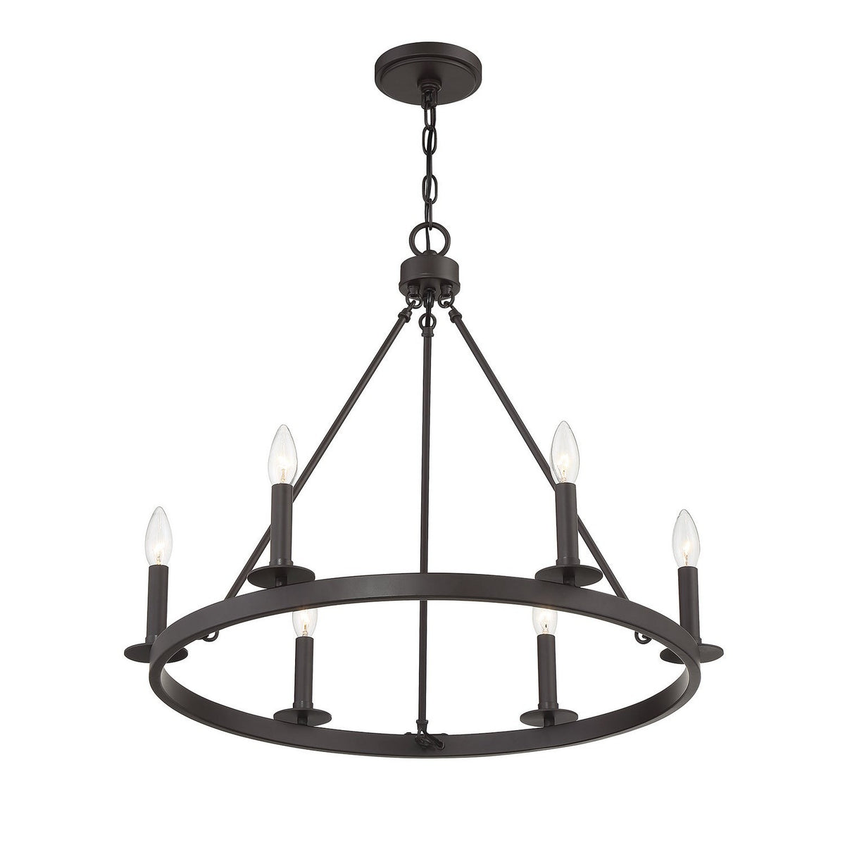 Meridian - M10093ORB - Six Light Chandelier - Oil Rubbed Bronze