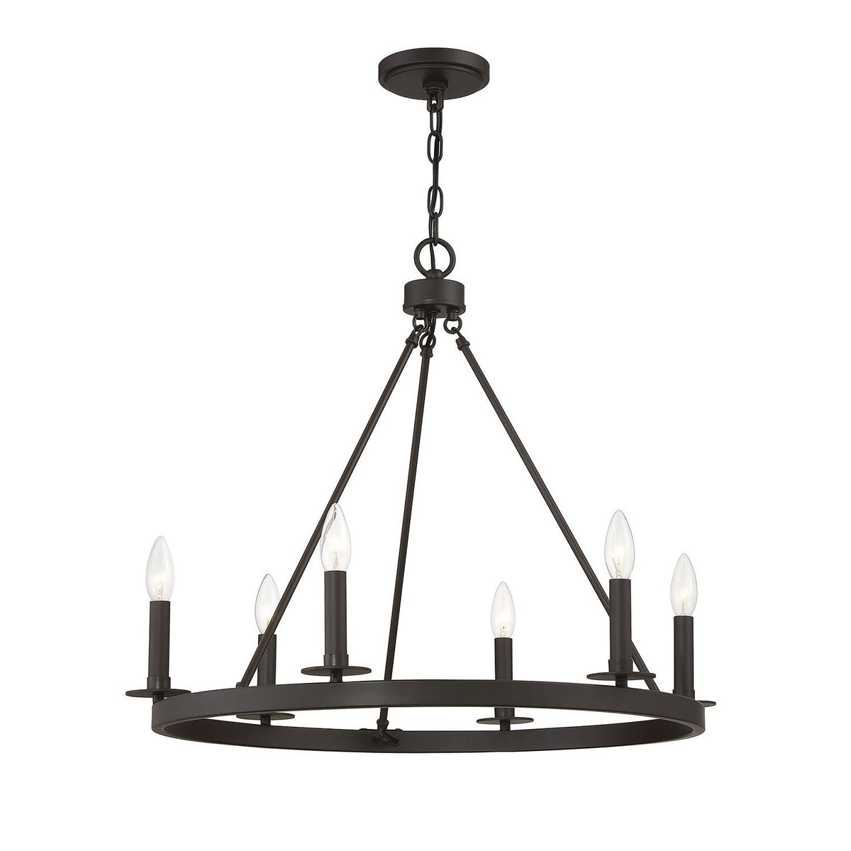 Meridian - M10093ORB - Six Light Chandelier - Oil Rubbed Bronze