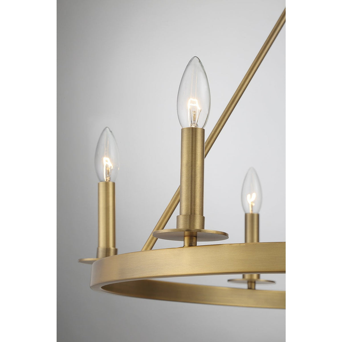 Meridian - M10093NB - Six Light Chandelier - Natural Brass