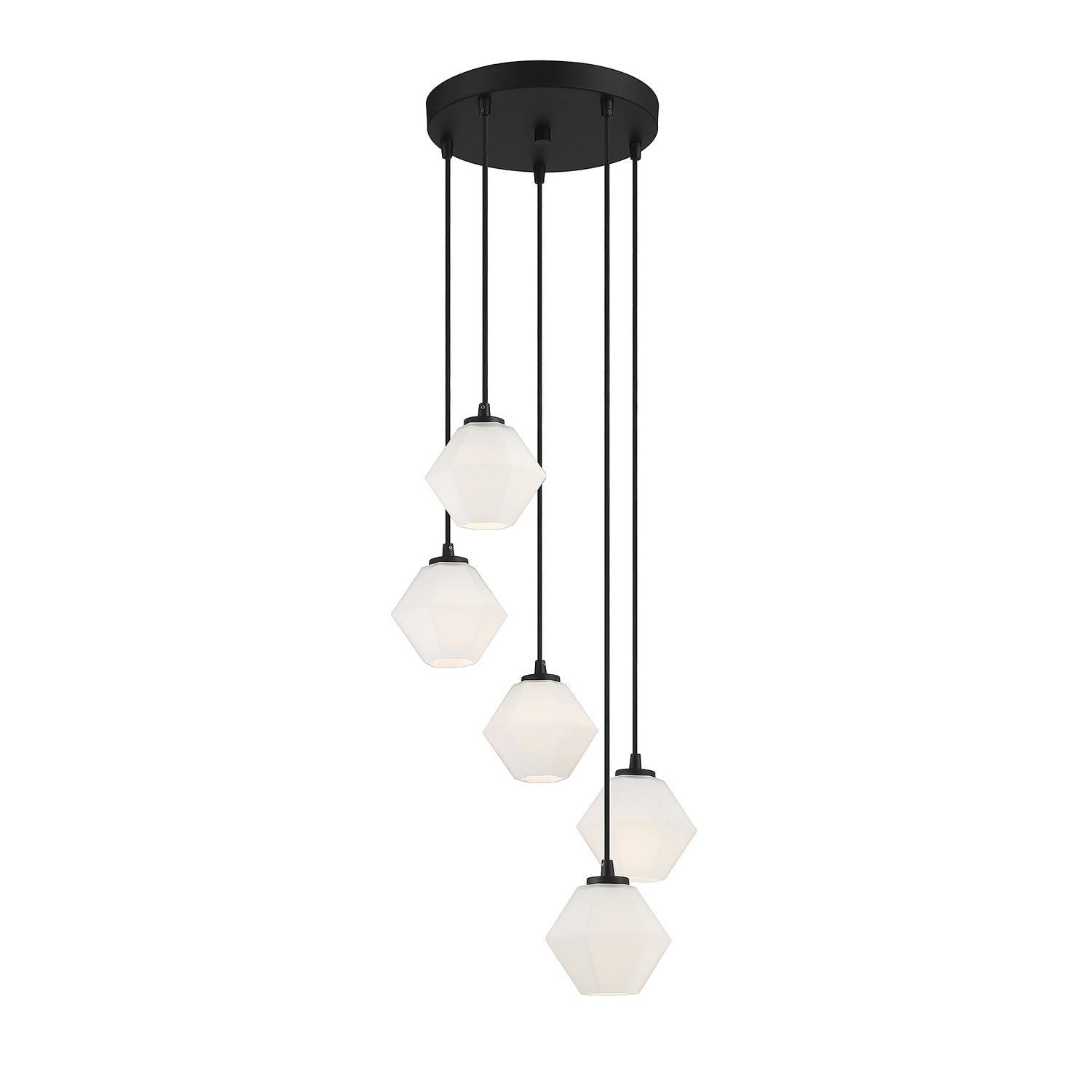 Meridian - M10094MBK - Five Light Chandelier - Matte Black