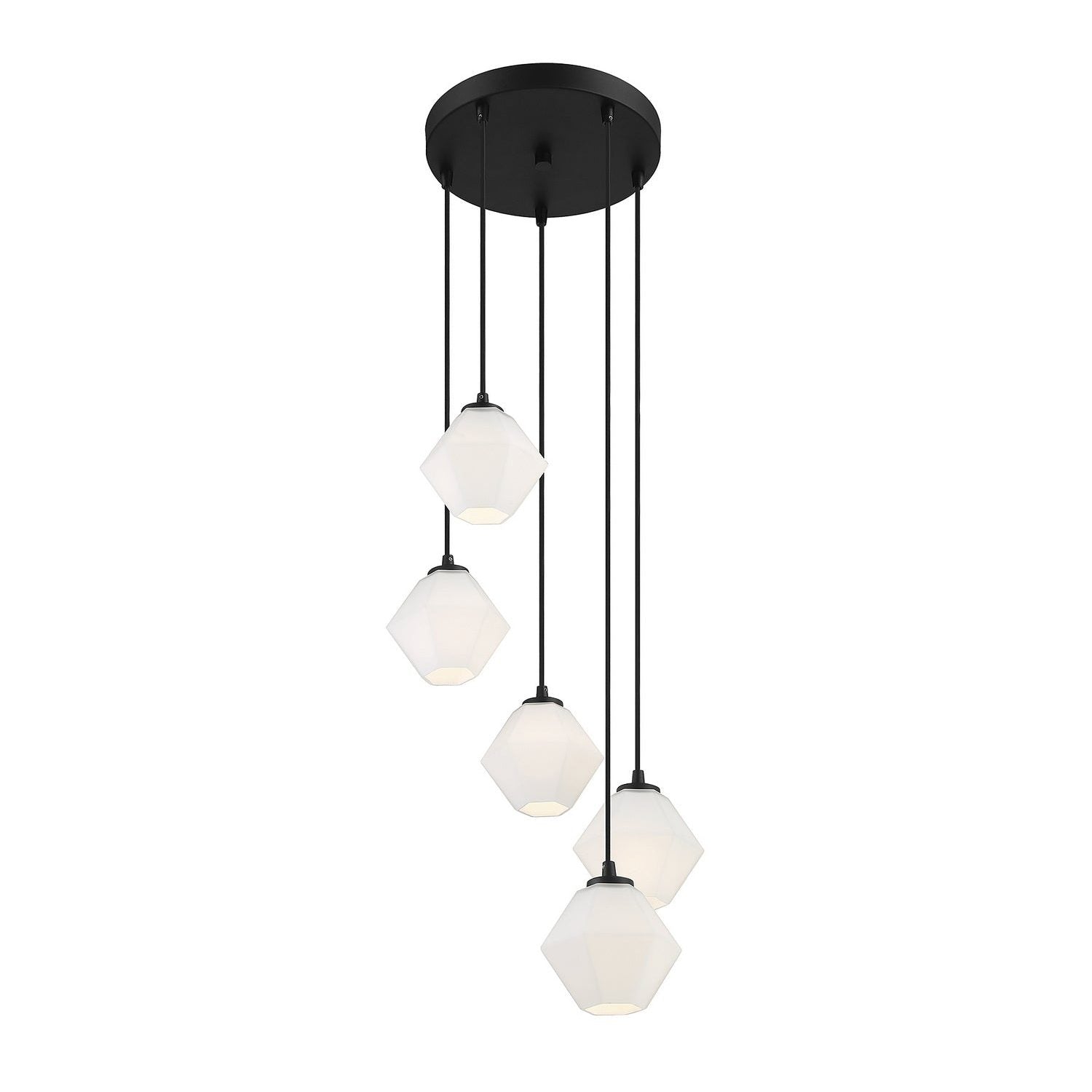 Meridian - M10094MBK - Five Light Chandelier - Matte Black