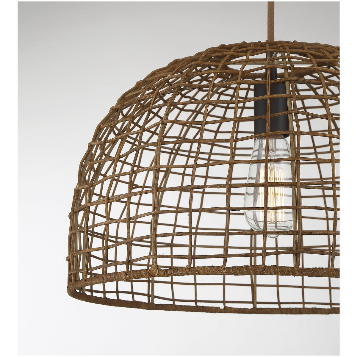 Meridian - M70105DR - One Light Pendant - Dark Rattan with a Dark Brown Socket