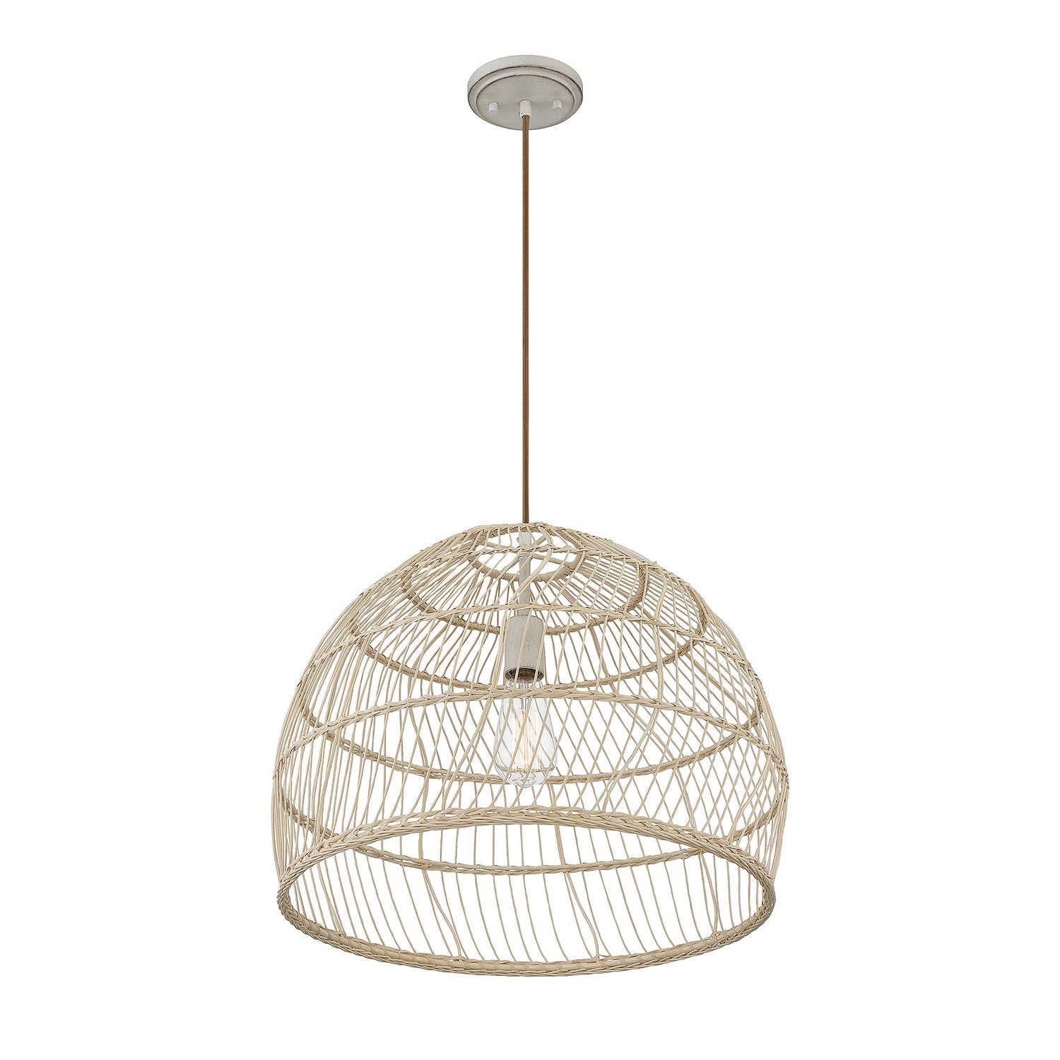 Meridian - M70106NR - One Light Pendant - Natural Rattan with a Matching Socket