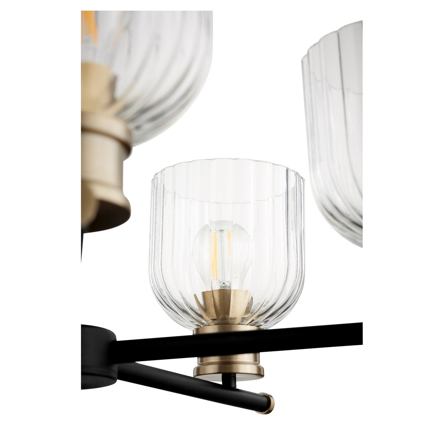 Quorum - 610-5-6980 - Five Light Chandelier - Monarch - Textured Black w/ Aged Brass