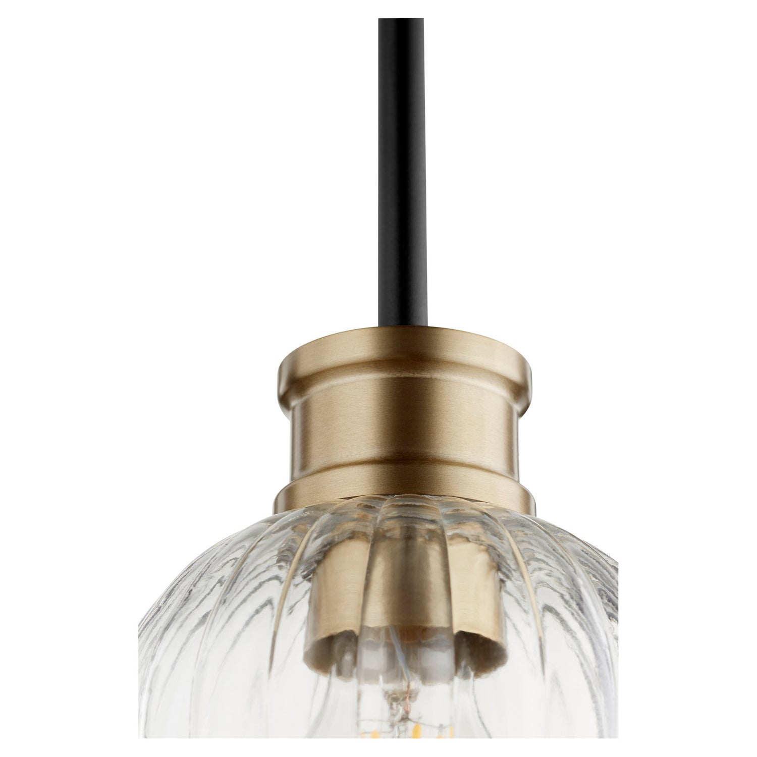 Quorum - 310-6980 - One Light Pendant - Monarch - Textured Black w/ Aged Brass