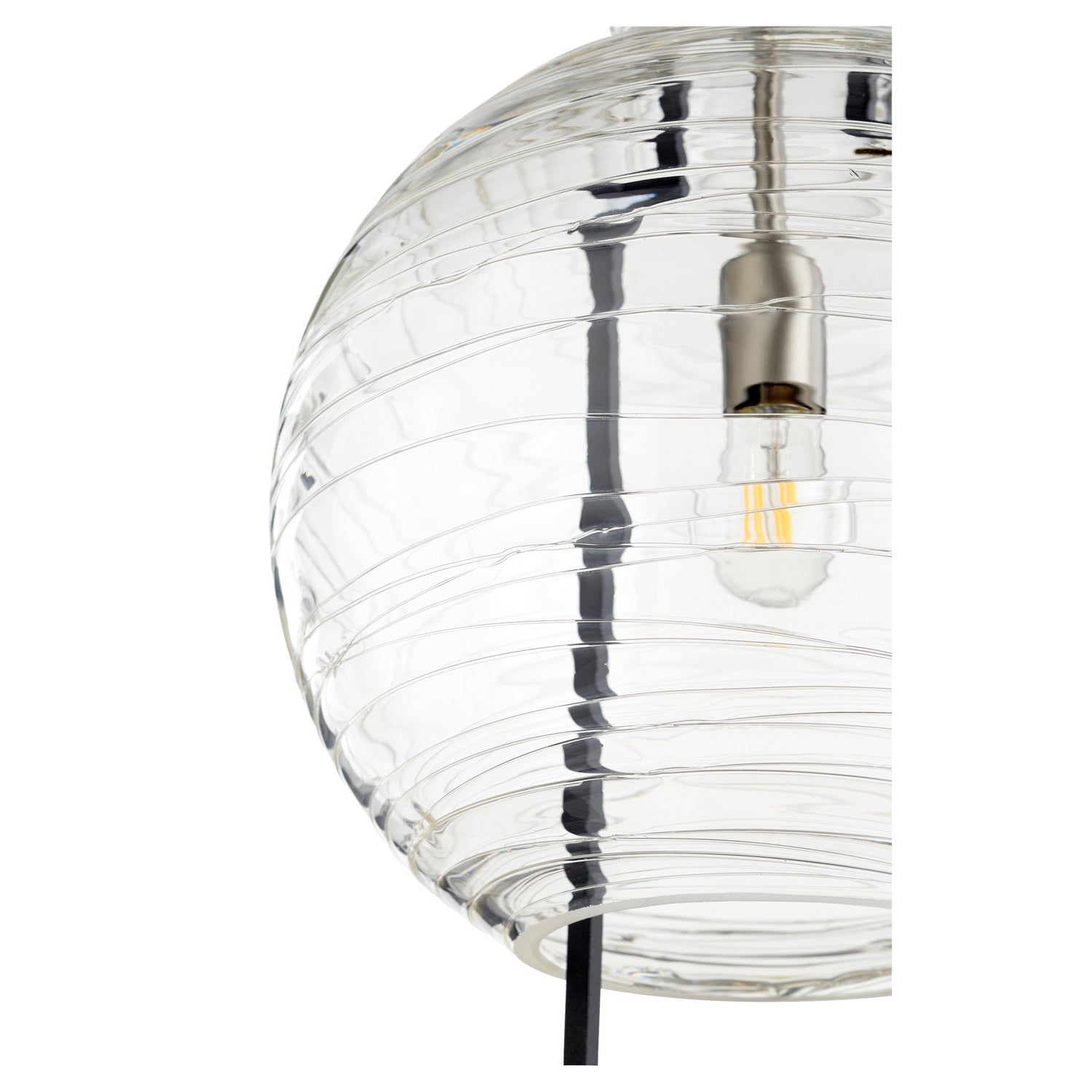 Quorum - 89-14-6965 - One Light Pendant - Textured Glass Pendants - Textured Black w/ Satin Nickel