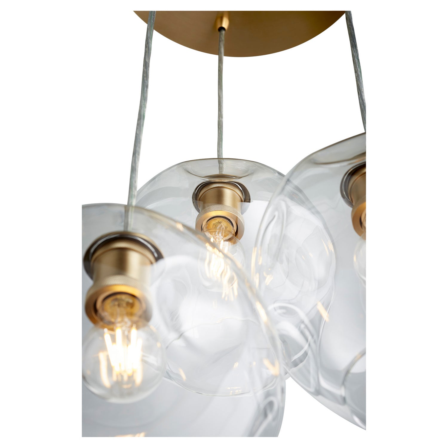 Quorum - 63-80 - Three Light Pendant - Numen - Aged Brass