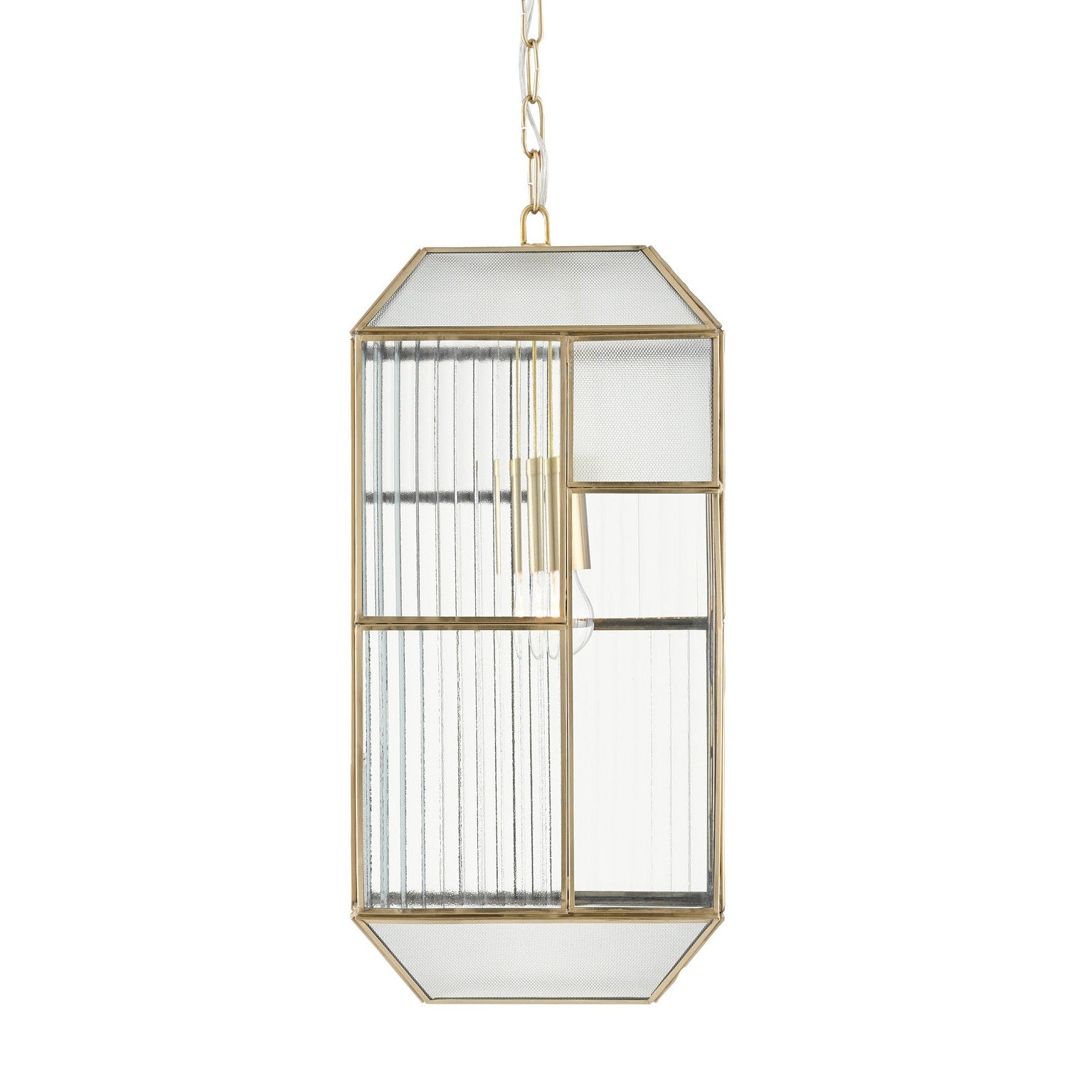 Currey and Company - 9000-0749 - One Light Pendant - Bardolph Pendant - Antique Brass/Clear