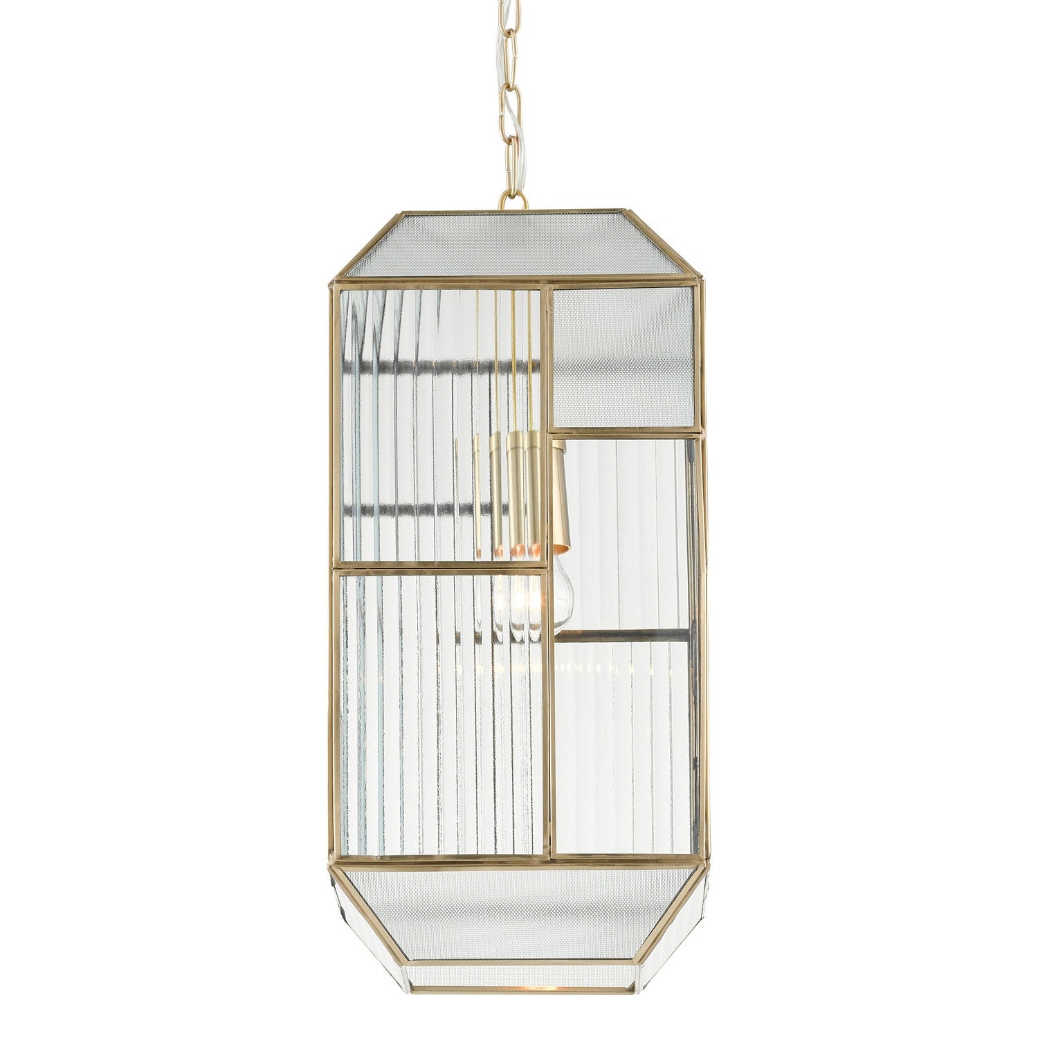Currey and Company - 9000-0749 - One Light Pendant - Bardolph Pendant - Antique Brass/Clear