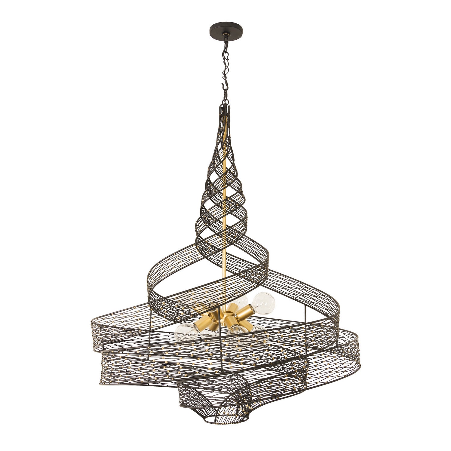 Varaluz - 240P08MBFG - Eight Light Pendant - Flow - Matte Black/French Gold