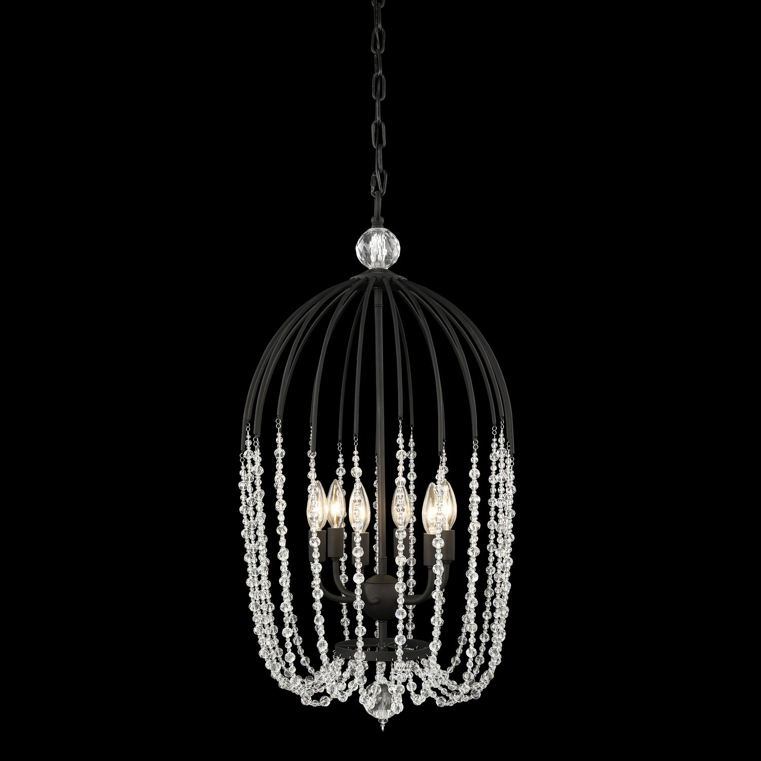 Varaluz - 343F06MB - Six Light Pendant - Voliere - Matte Black