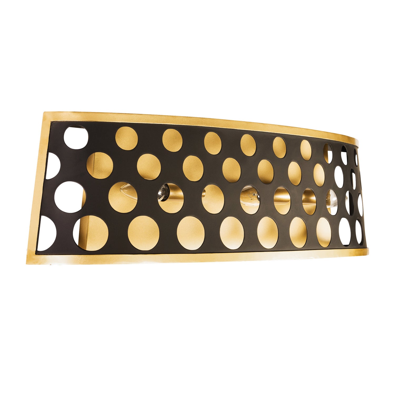 Varaluz - 346B03MBFG - Three Light Bath - Bailey - Matte Black/French Gold