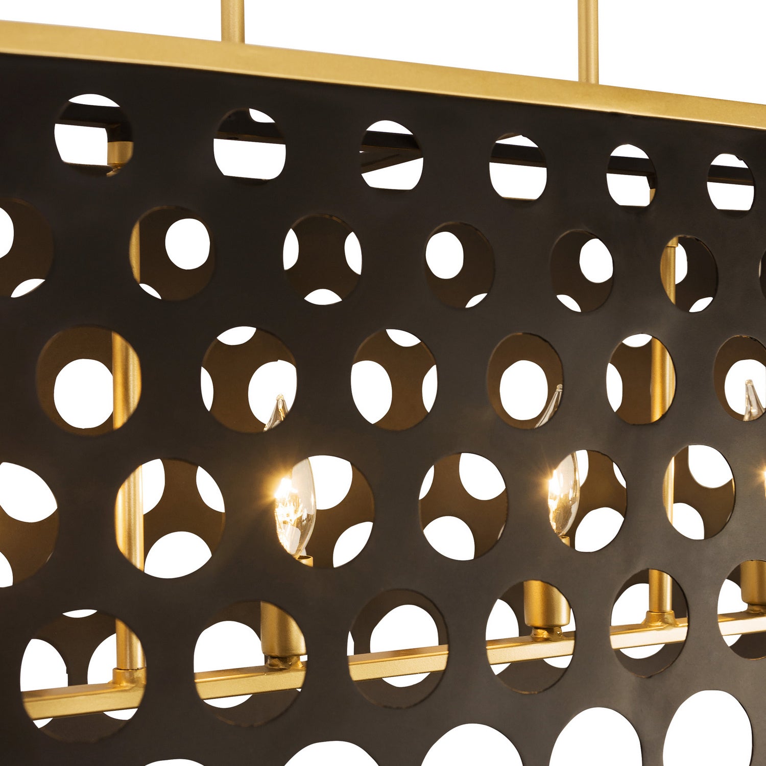 Varaluz - 346N06MBFG - Six Light Pendant - Bailey - Matte Black/French Gold