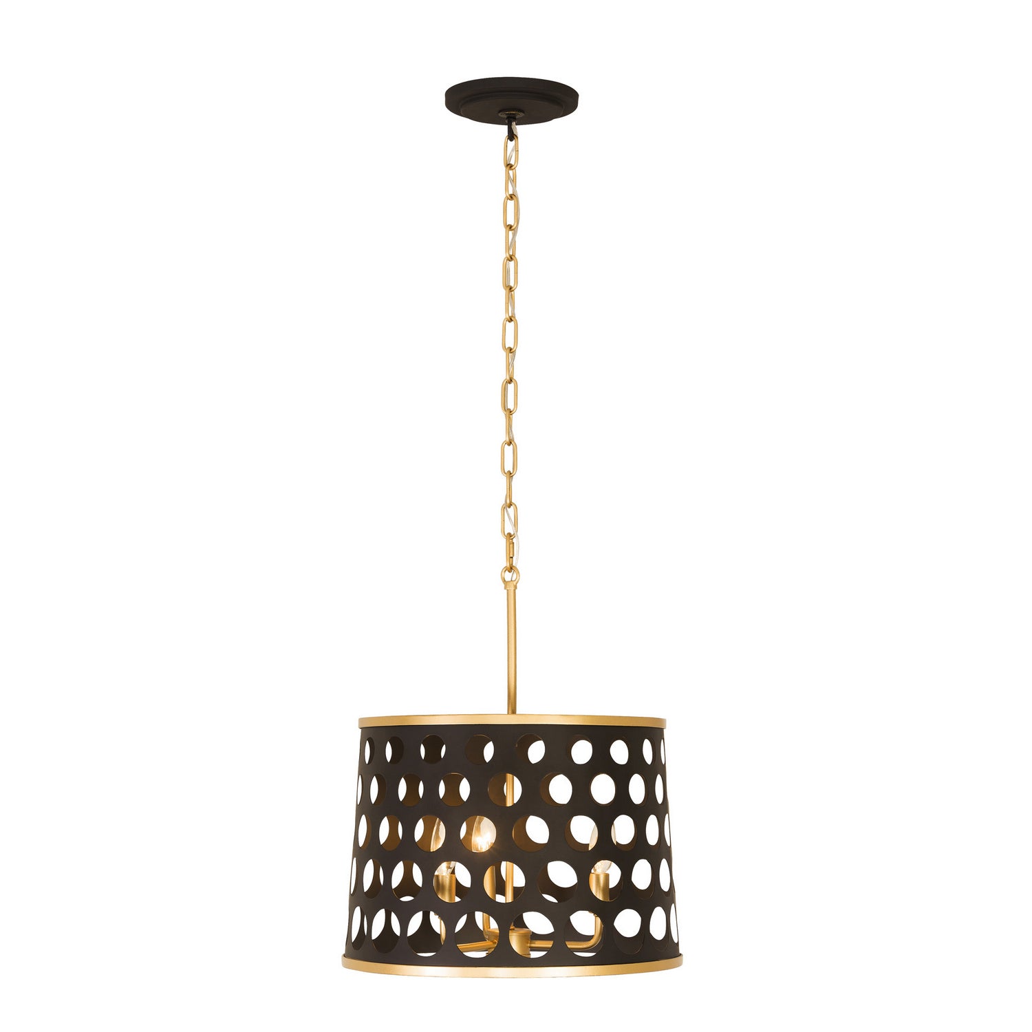 Varaluz - 346P03MBFG - Three Light Pendant/Semi-Flush Mount - Bailey - Matte Black/French Gold