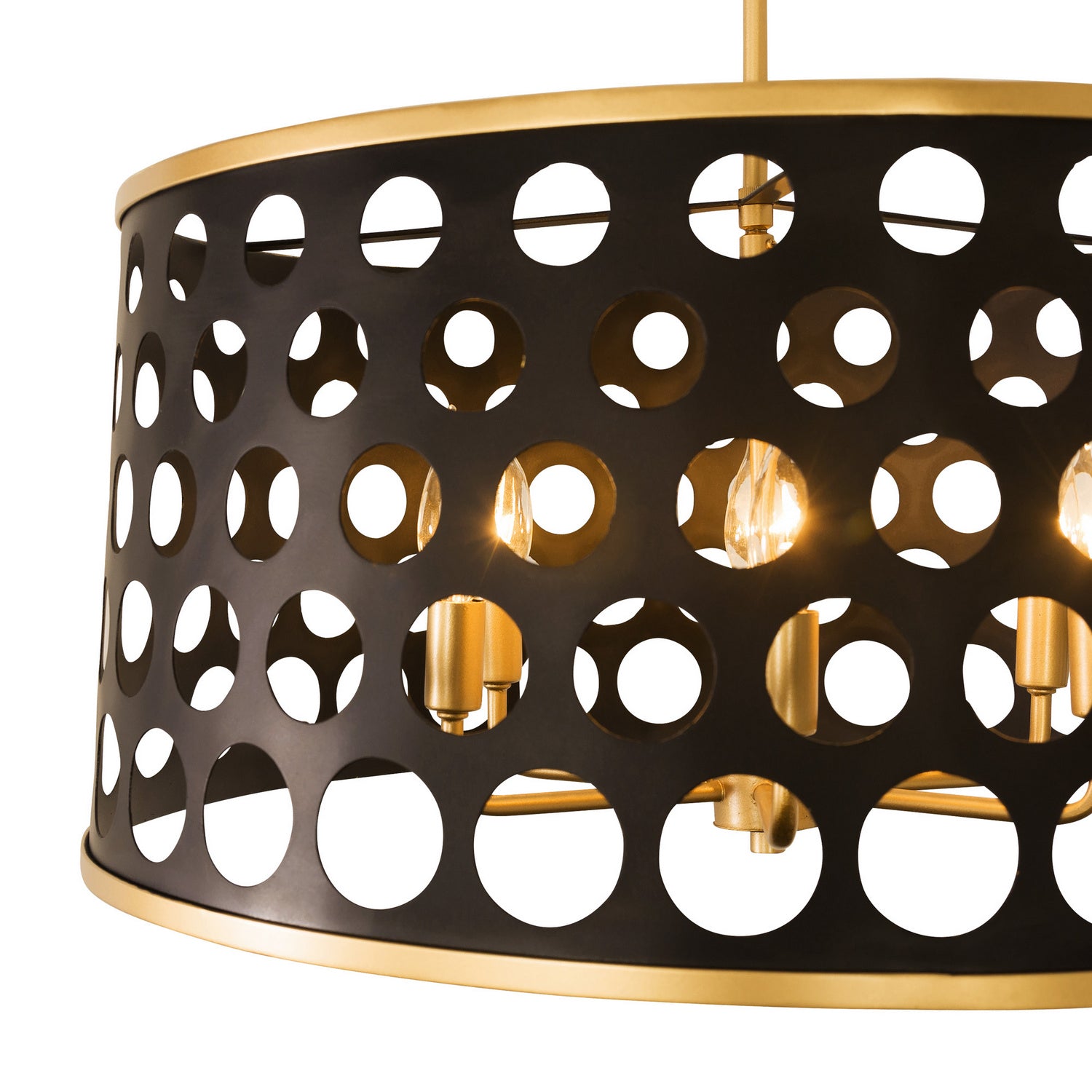Varaluz - 346P06MBFG - Six Light Pendant - Bailey - Matte Black/French Gold