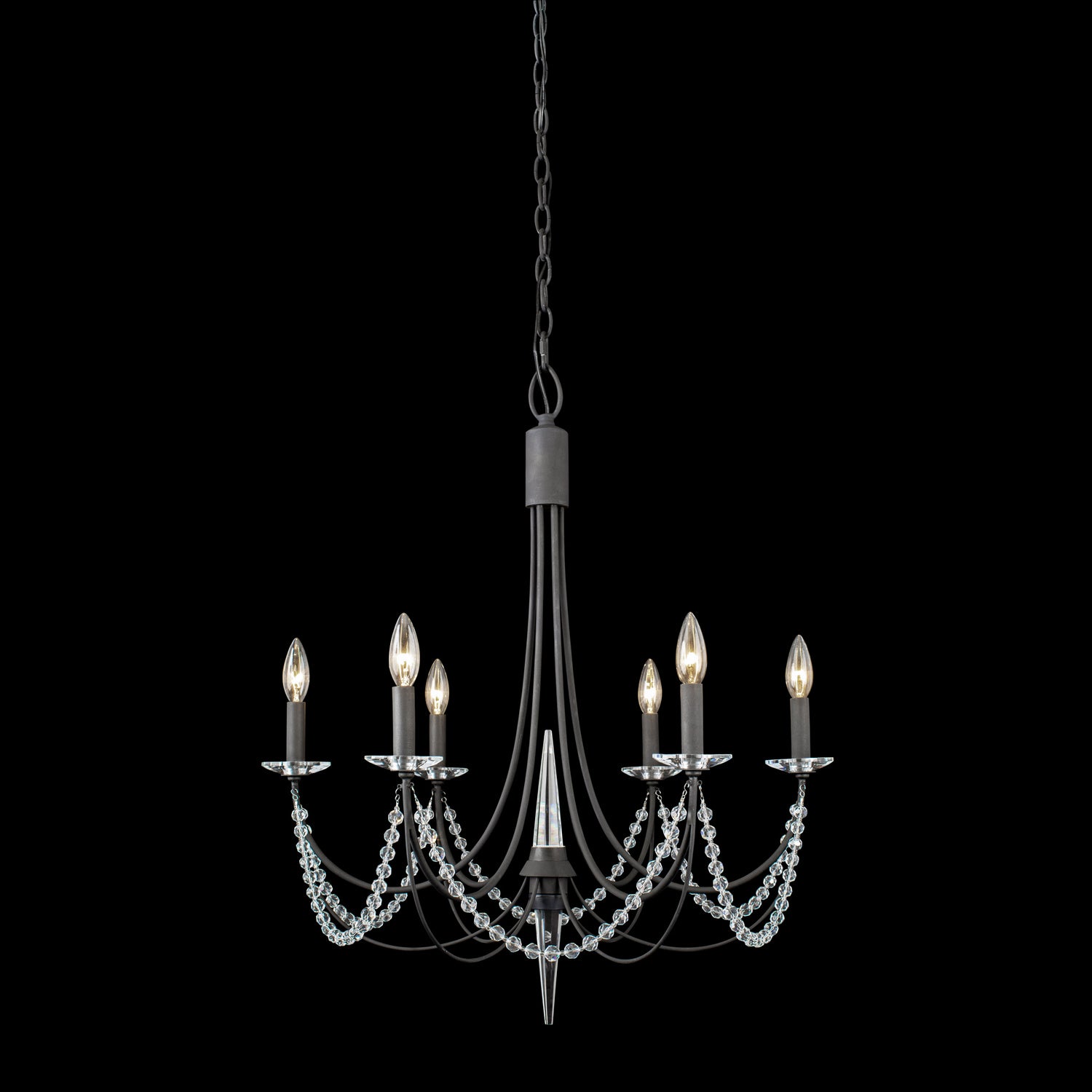 Varaluz - 350C06CB - Six Light Chandelier - Brentwood - Carbon Black