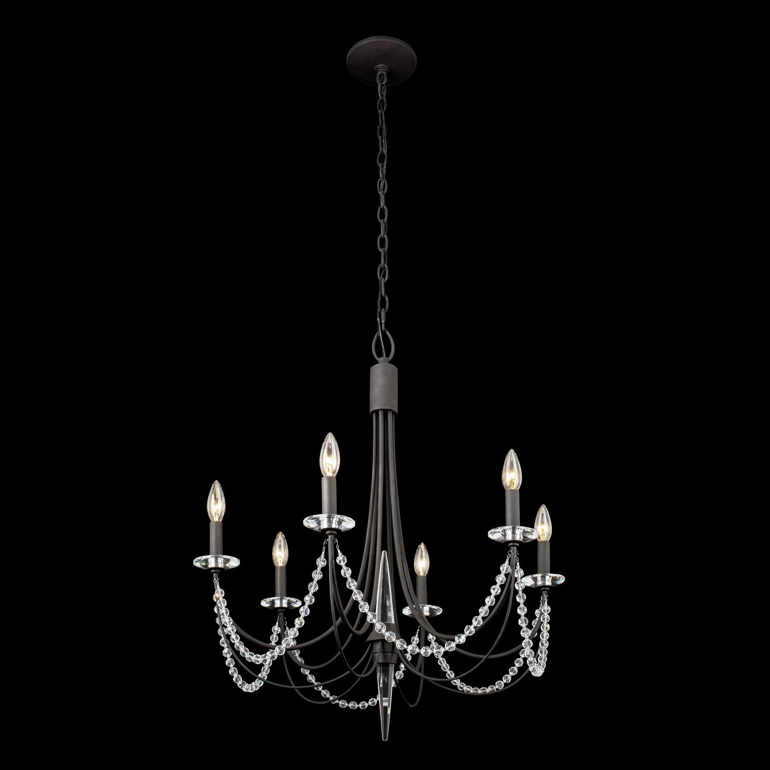 Varaluz - 350C06CB - Six Light Chandelier - Brentwood - Carbon Black