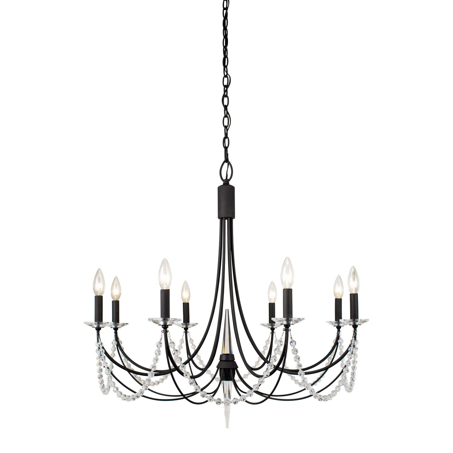Varaluz - 350C08CB - Eight Light Chandelier - Brentwood - Carbon Black