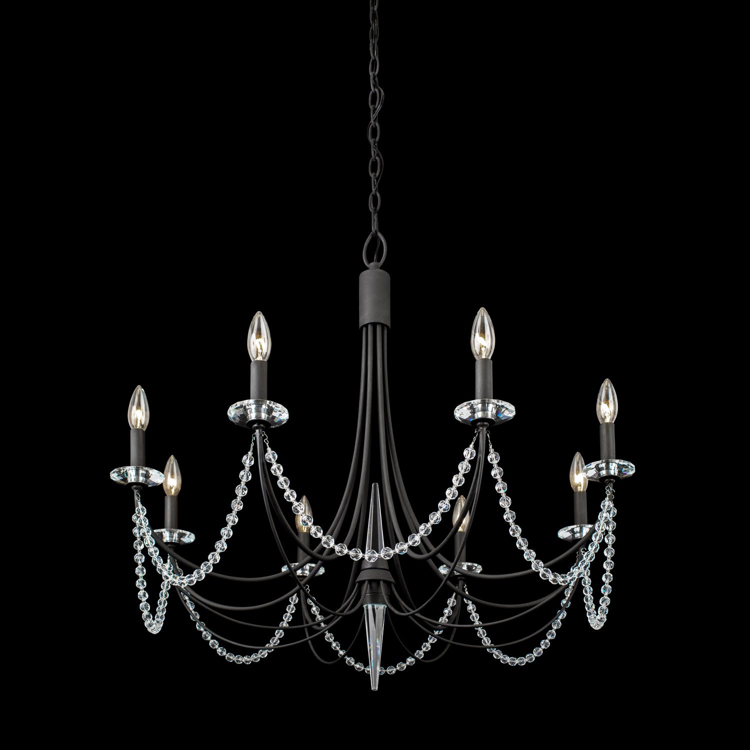Varaluz - 350C08CB - Eight Light Chandelier - Brentwood - Carbon Black