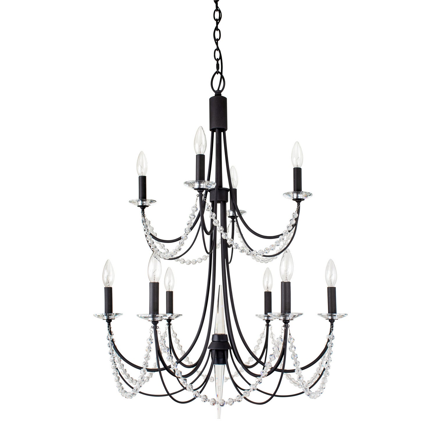 Varaluz - 350C10CB - Ten Light Chandelier - Brentwood - Carbon Black