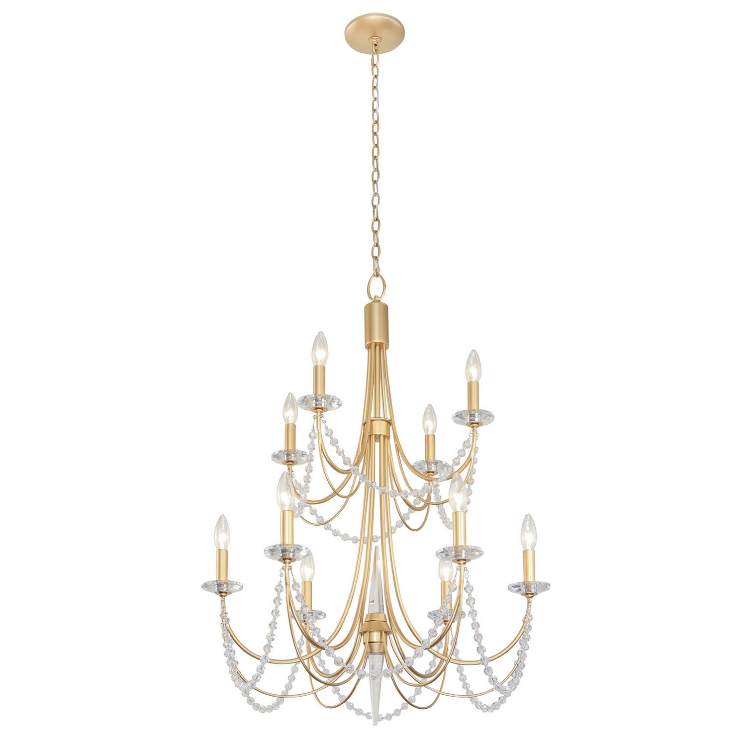 Varaluz - 350C10FG - Ten Light Chandelier - Brentwood - French Gold