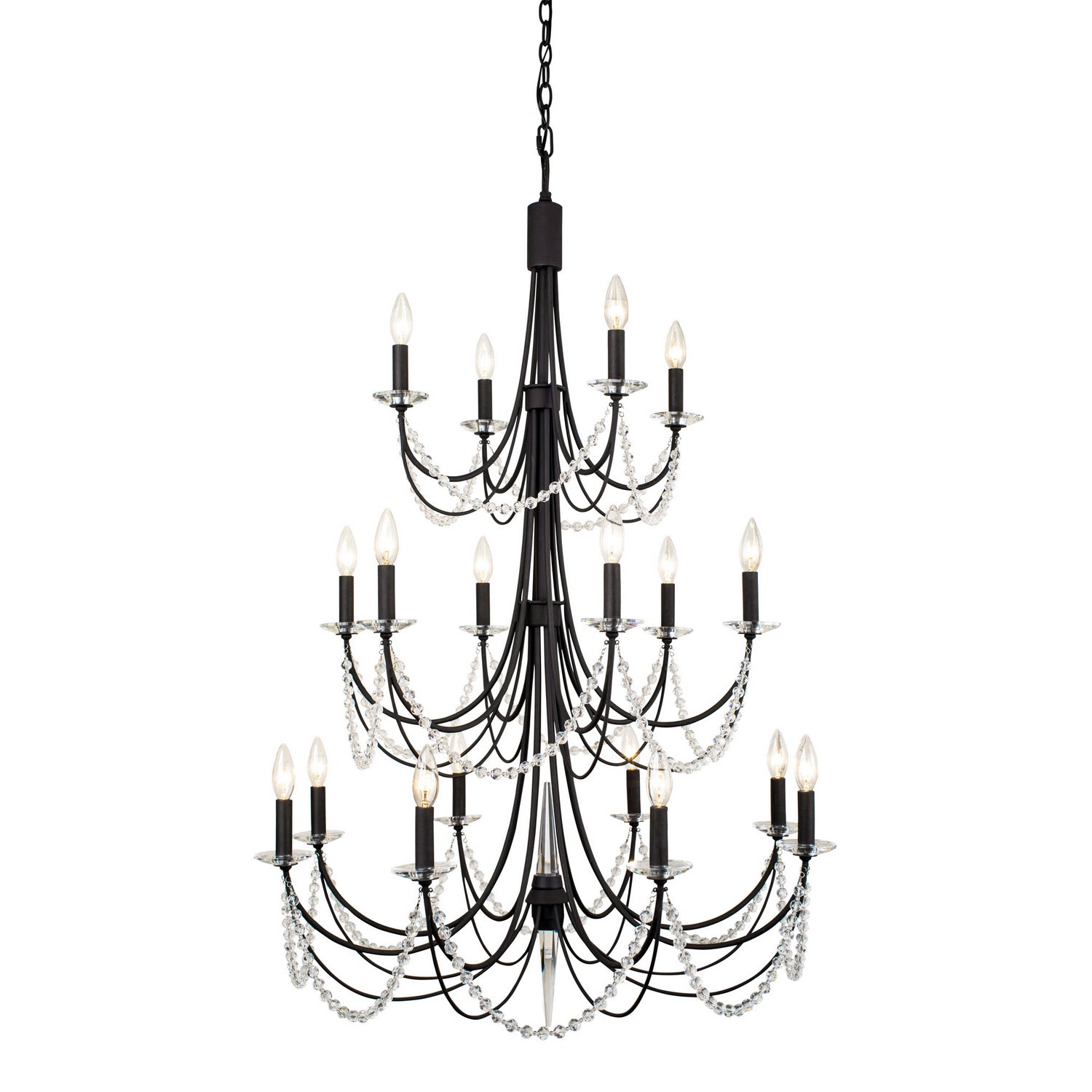 Varaluz - 350C18CB - 18 Light Chandelier - Brentwood - Carbon Black