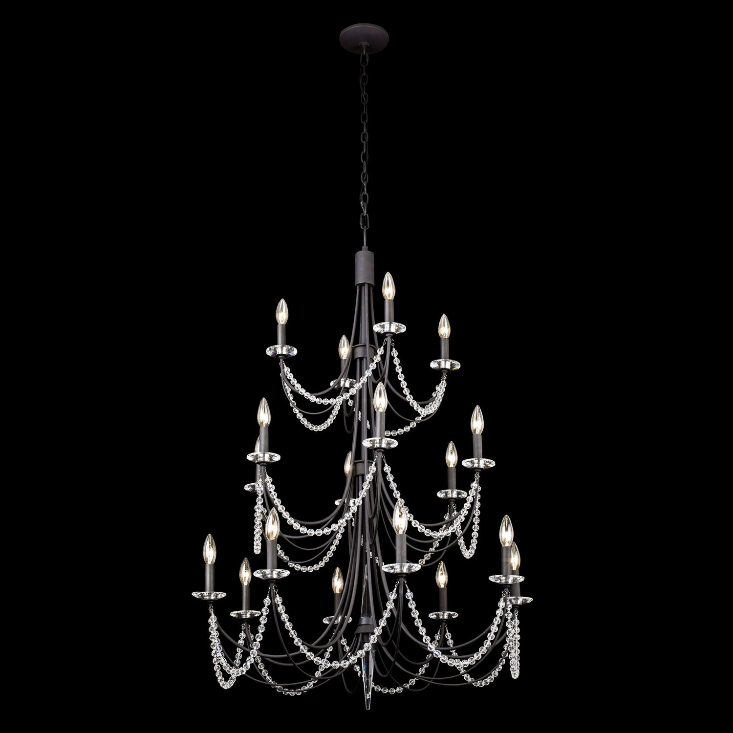 Varaluz - 350C18CB - 18 Light Chandelier - Brentwood - Carbon Black