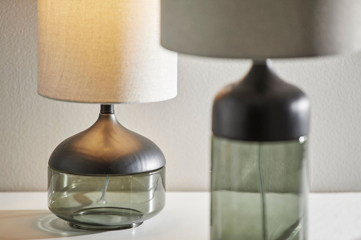 Adesso Home - 3526-01 - Table Lamp - Marina - Black Rubberwood W. Smoked Glass