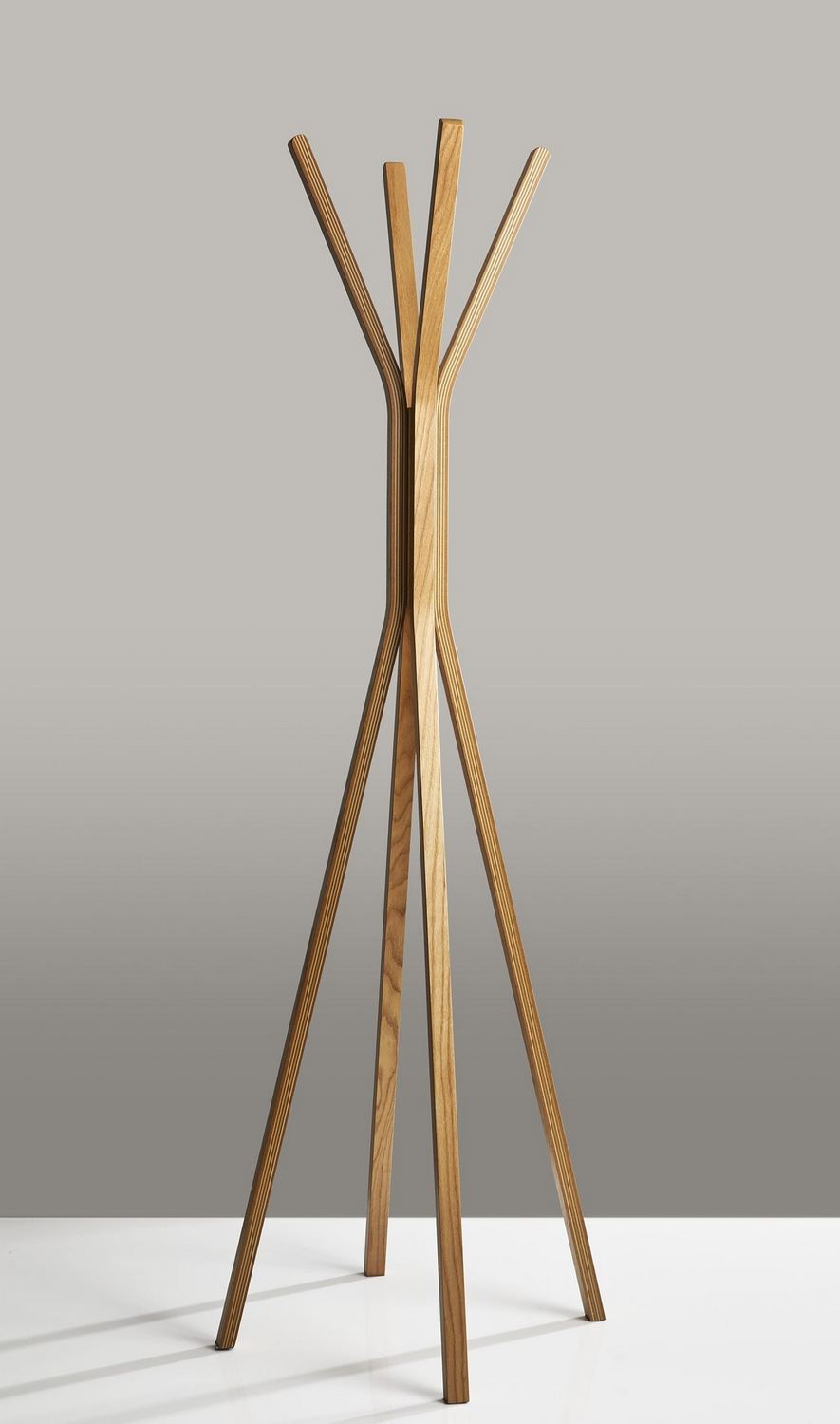 Adesso Home - WK3809-12 - Coat Rack - Toby - Plywood W. Natural Oak Wood Veneer