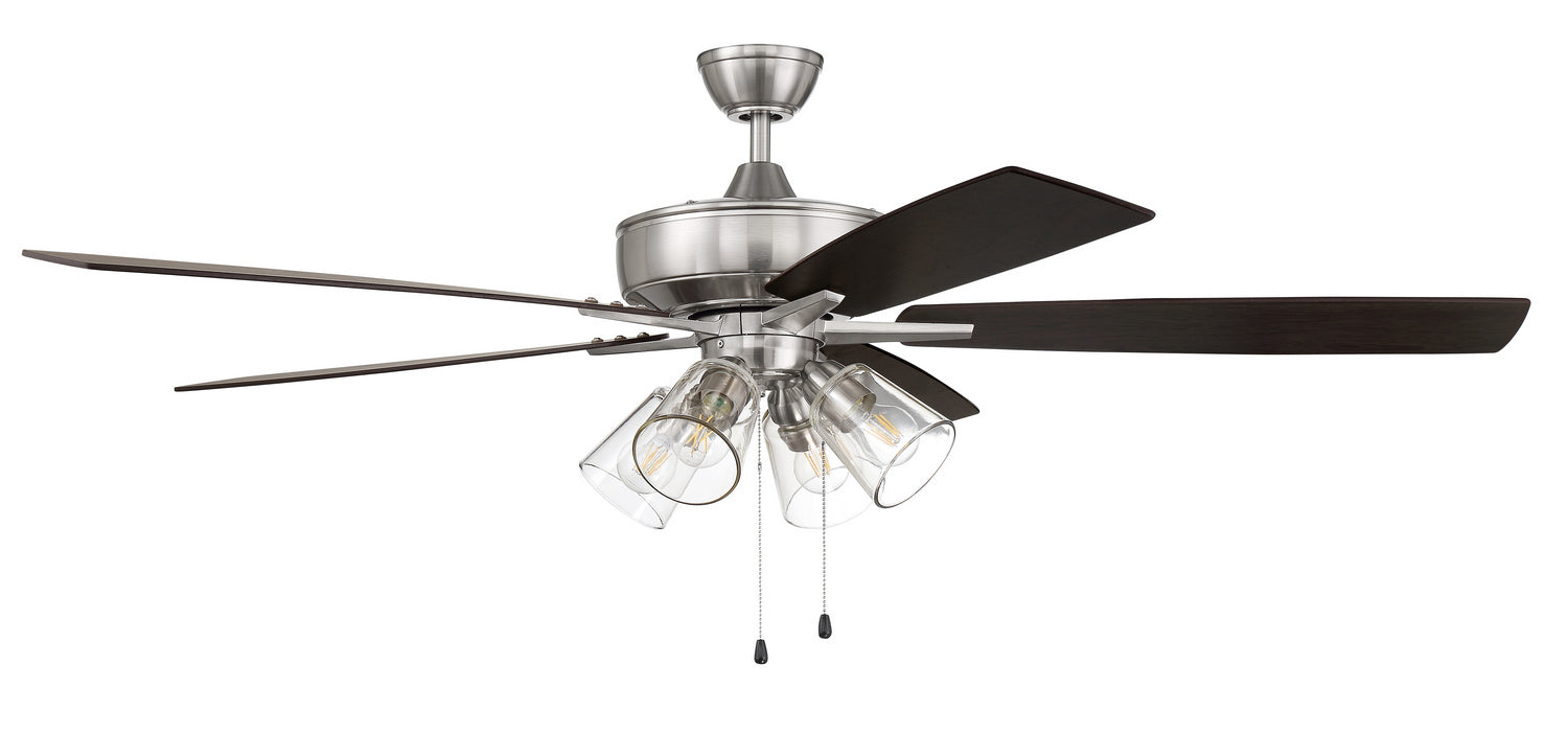 Craftmade - S104BNK5-60DWGWN - 60"Ceiling Fan - Super Pro 104 - Brushed Polished Nickel