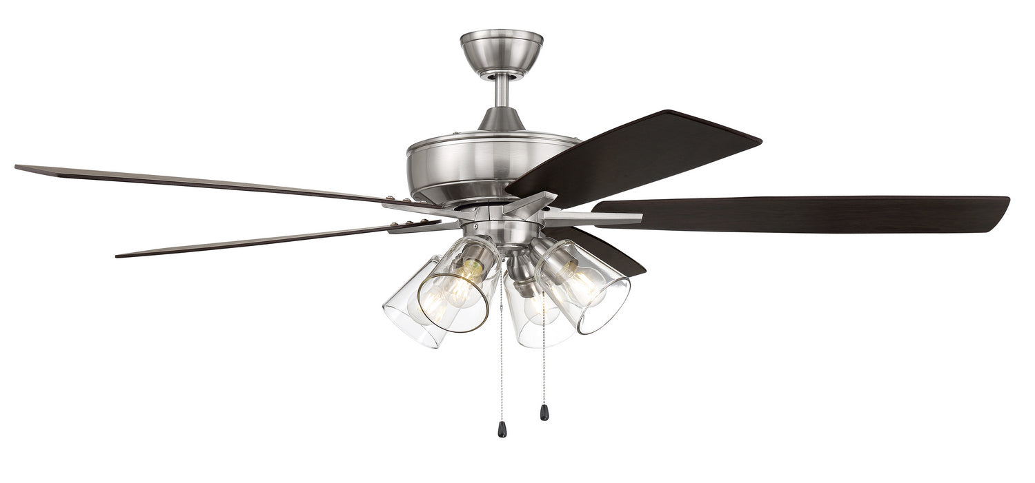 Craftmade - S104BNK5-60DWGWN - 60"Ceiling Fan - Super Pro 104 - Brushed Polished Nickel