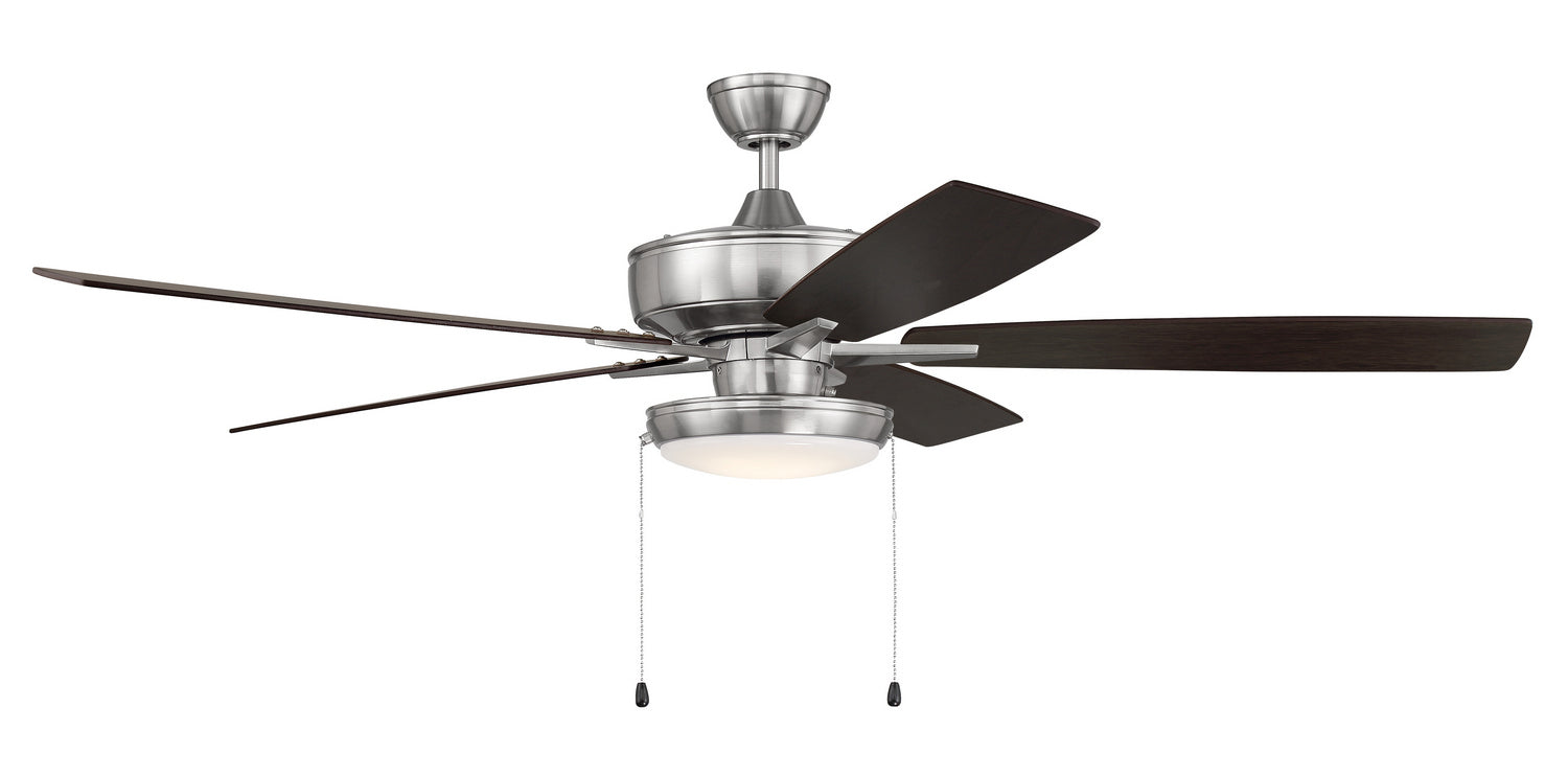 Craftmade - S119BNK5-60DWGWN - 60"Ceiling Fan - Super Pro 119 - Brushed Polished Nickel