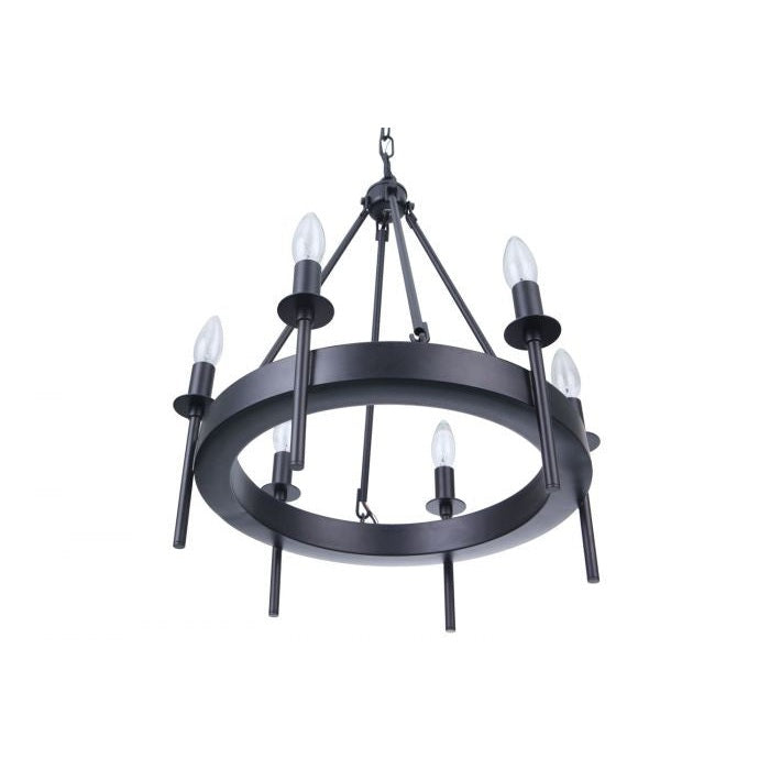 Craftmade - 54326-FB - Six Light Chandelier - Larrson - Flat Black