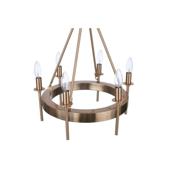 Craftmade - 54326-SB - Six Light Chandelier - Larrson - Satin Brass
