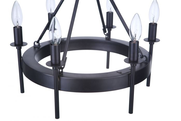 Craftmade - 54356-FB - Six Light Semi-Flush Mount - Larrson - Flat Black