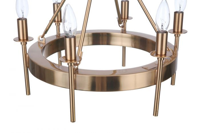 Craftmade - 54356-SB - Six Light Semi-Flush Mount - Larrson - Satin Brass