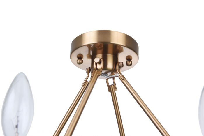 Craftmade - 54356-SB - Six Light Semi-Flush Mount - Larrson - Satin Brass