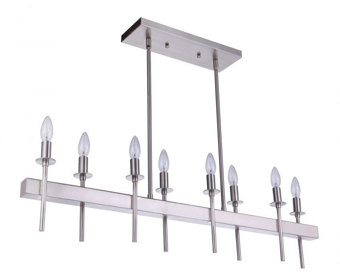Craftmade - 54378-BNK - Eight Light Island Pendant - Larrson - Brushed Polished Nickel
