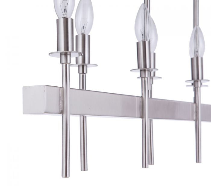 Craftmade - 54378-BNK - Eight Light Island Pendant - Larrson - Brushed Polished Nickel