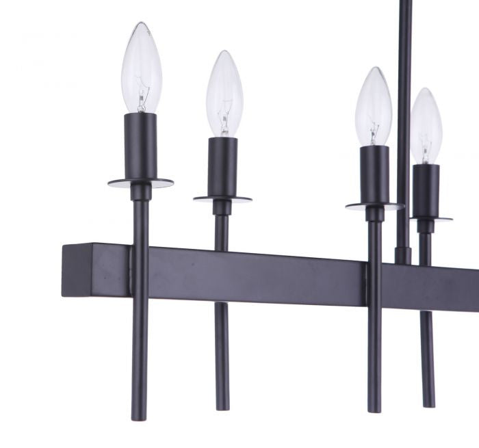 Craftmade - 54378-FB - Eight Light Island Pendant - Larrson - Flat Black