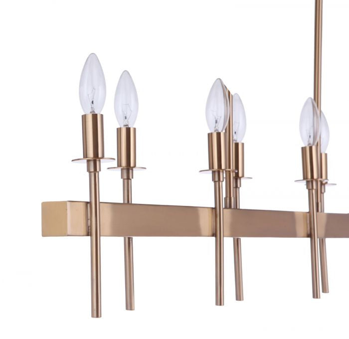 Craftmade - 54378-SB - Eight Light Island Pendant - Larrson - Satin Brass