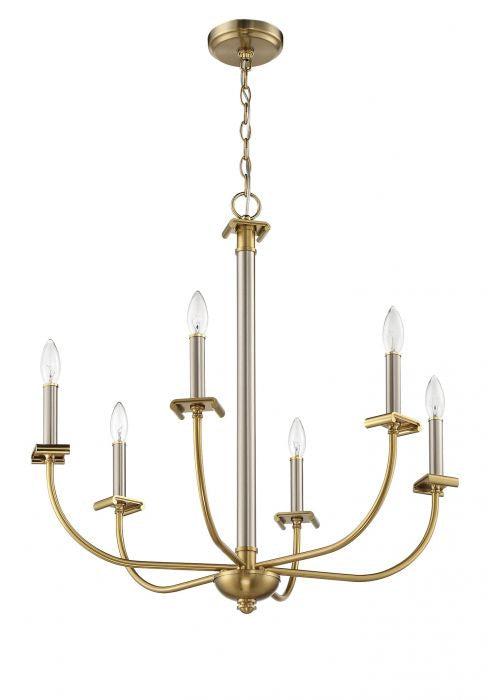 Craftmade - 54826-BNKSB - Six Light Chandelier - Stanza - Brushed Polished Nickel/Satin Brass