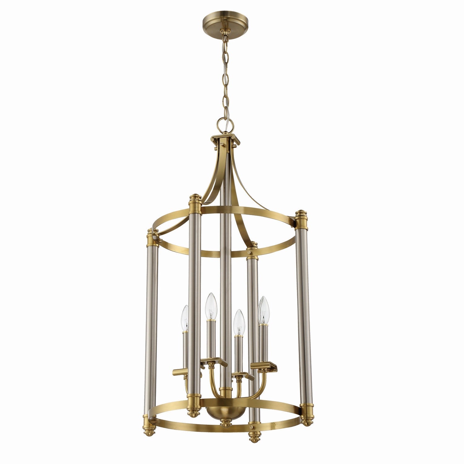 Craftmade - 54834-BNKSB - Four Light Foyer Pendant - Stanza - Brushed Polished Nickel/Satin Brass