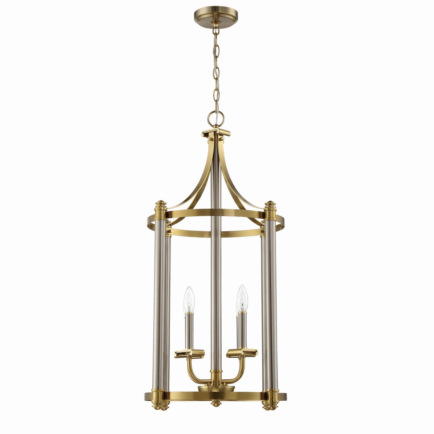 Craftmade - 54834-BNKSB - Four Light Foyer Pendant - Stanza - Brushed Polished Nickel/Satin Brass