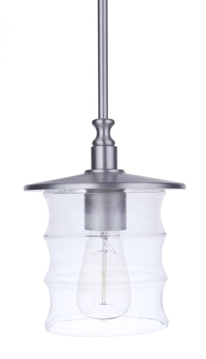 Craftmade - ZA3611-SA - One Light Outdoor Pendant - Canon - Satin Aluminum